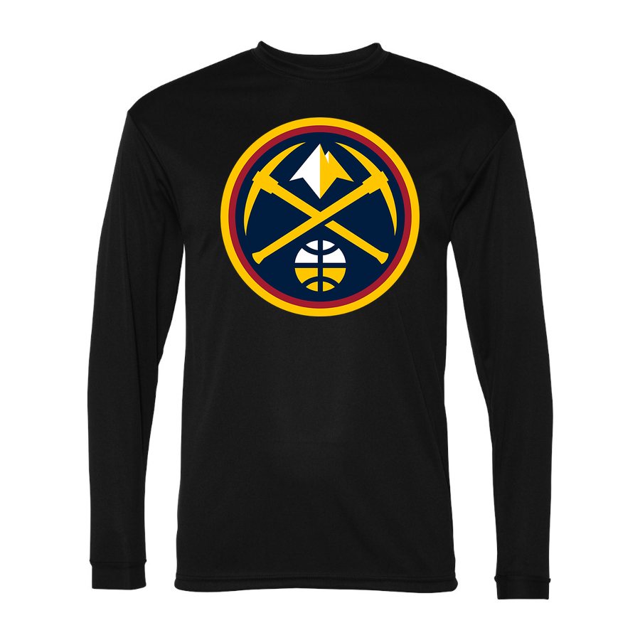 Men's Denver Nuggets Polyester Long Sleeve T-Shirt - Black
