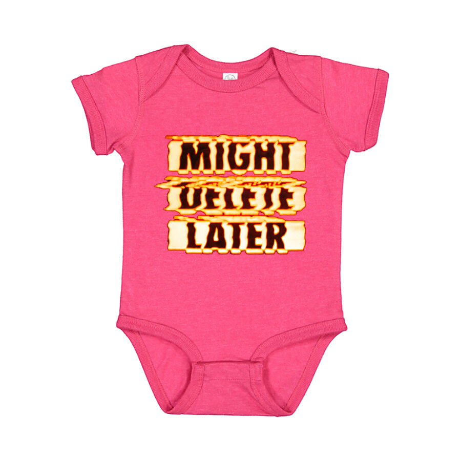 Might Delete Later Baby Romper Onesie - Pink