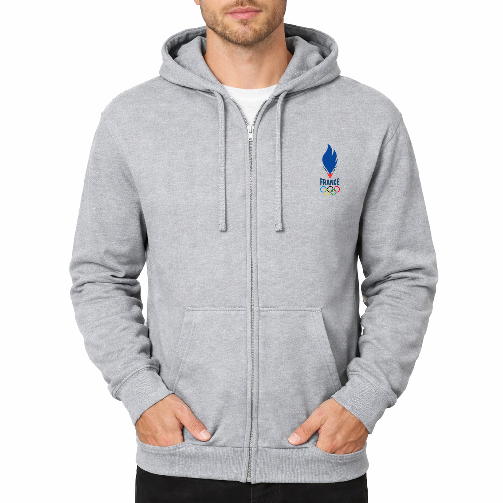 Men's France 2024 Zipper Hoodie - Grey