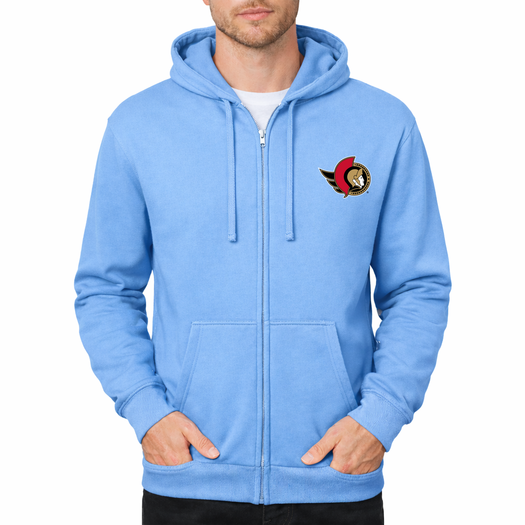 Men's Ottawa Senators Zipper Hoodie - Sky Blue