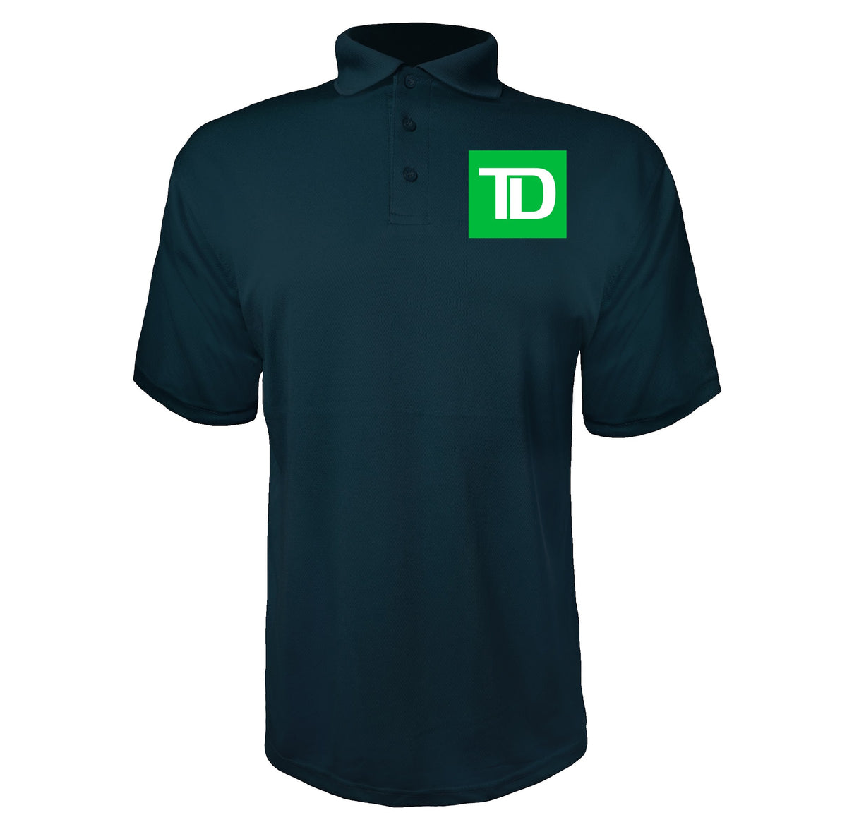 TD Bank men's polyester polo in Navy