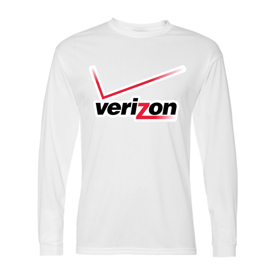 Men's Verizon Wireless Polyester Long Sleeve T-Shirt - White