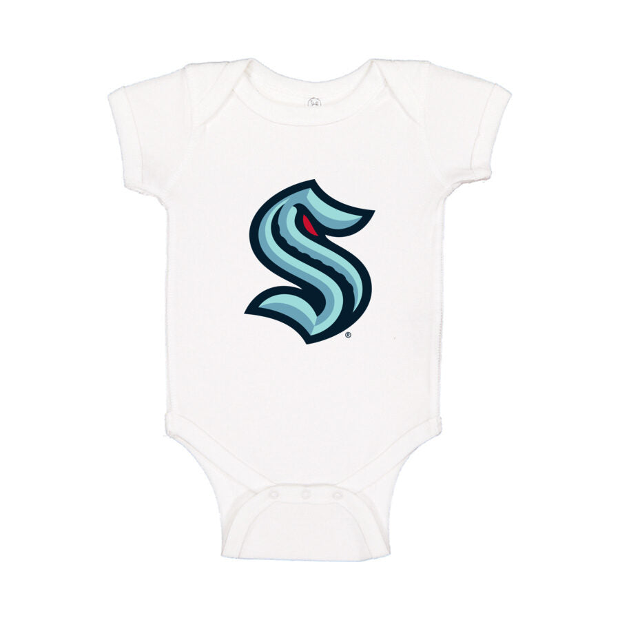 Seattle Kraken Baby Romper Onesie - White
