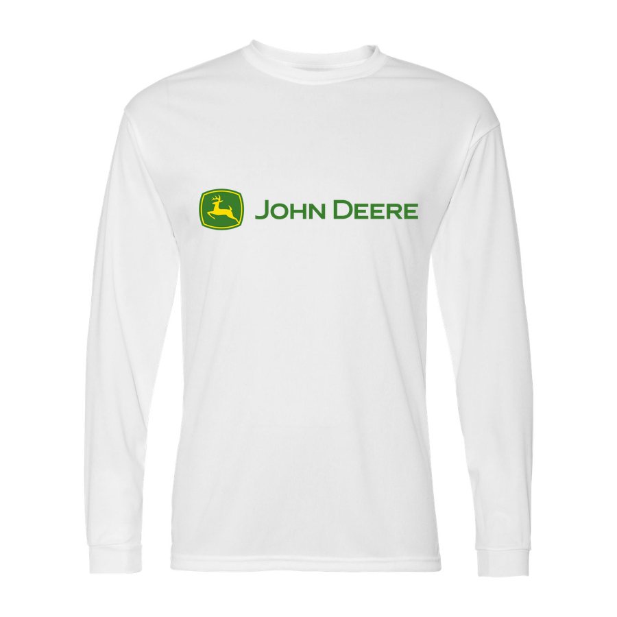 Men's John Deere Polyester Long Sleeve T-Shirt - White