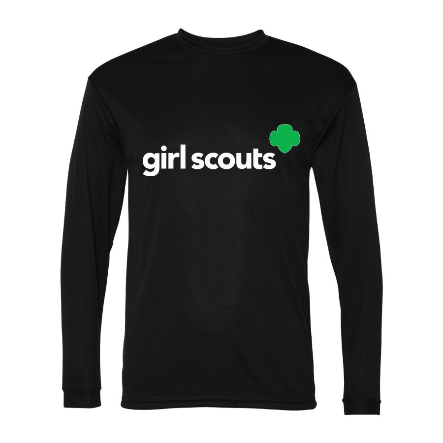 Men's Girl Scouts White Logo Polyester Long Sleeve T-Shirt - Black