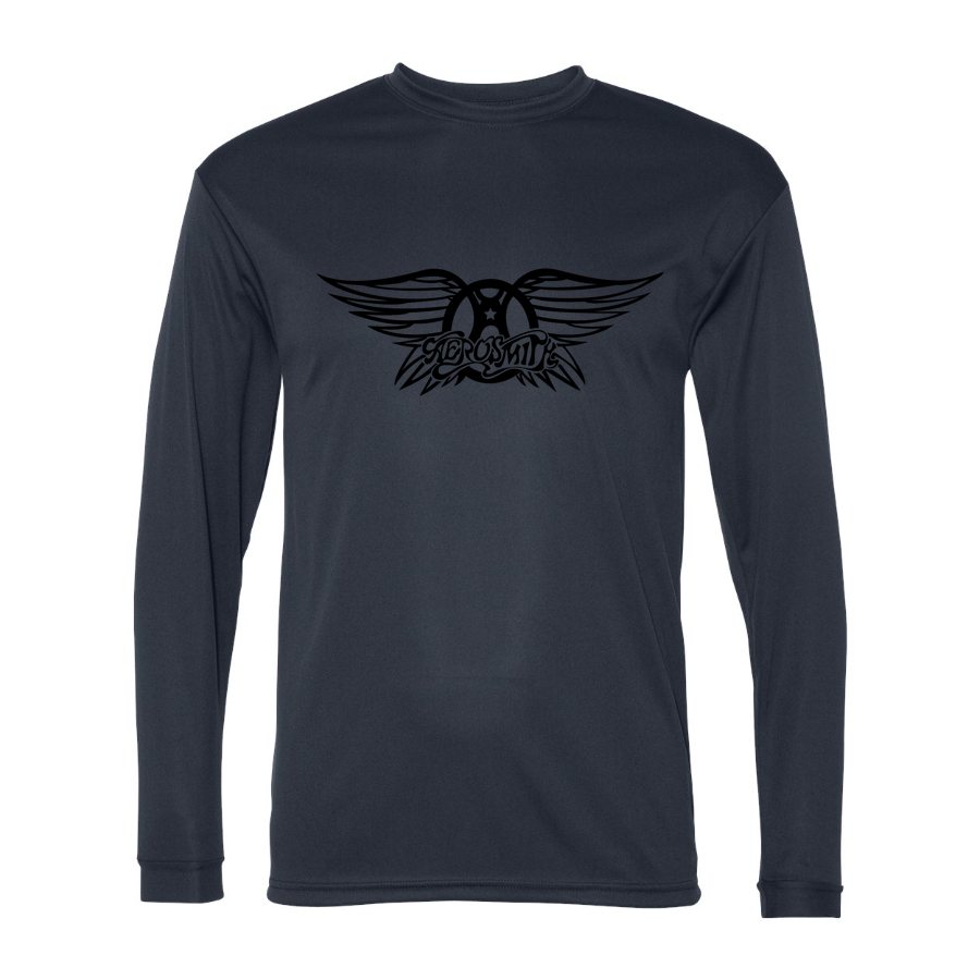 Men's Aerosmith Polyester Long Sleeve T-Shirt - Navy