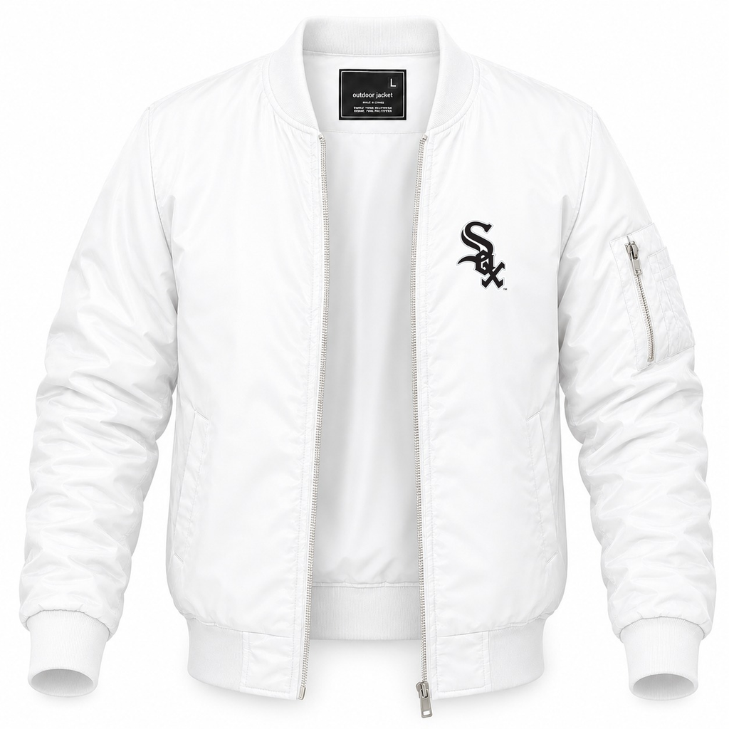 Men's Chicago White Sox Lightweight Bomber Jacket - White