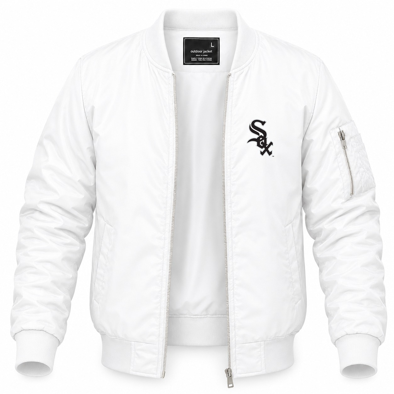 Men's Chicago White Sox Lightweight Bomber Jacket - White