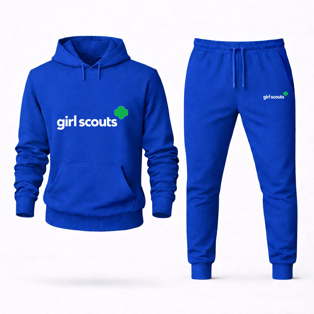 Girl Scouts White Hoodie and Joggers Set - Blue