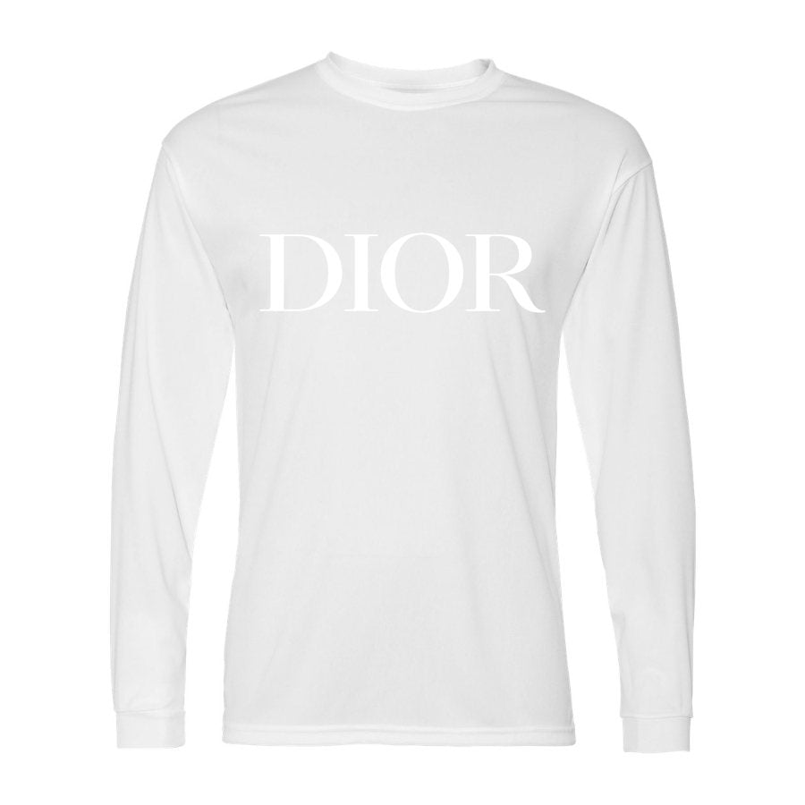 Men's Dior White Polyester Long Sleeve T-Shirt - White