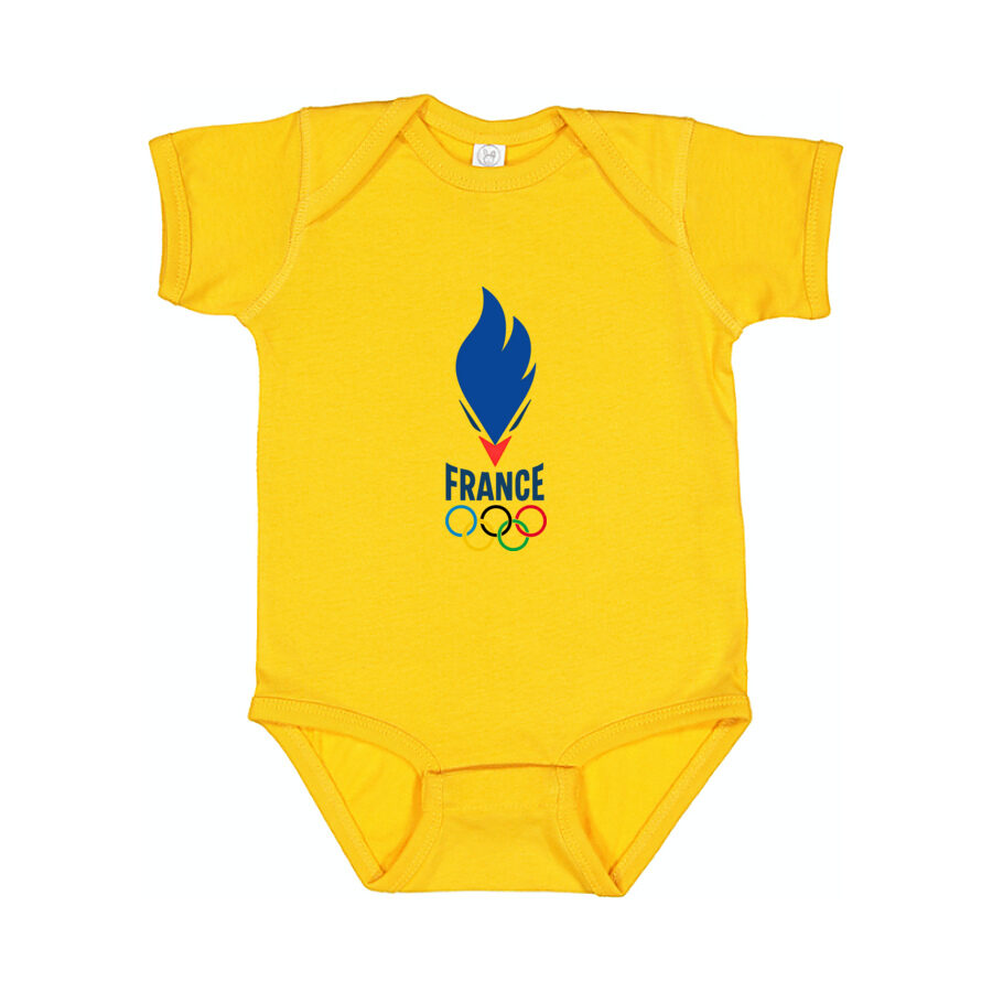 France 2024 Logo Baby Romper Onesie - Yellow