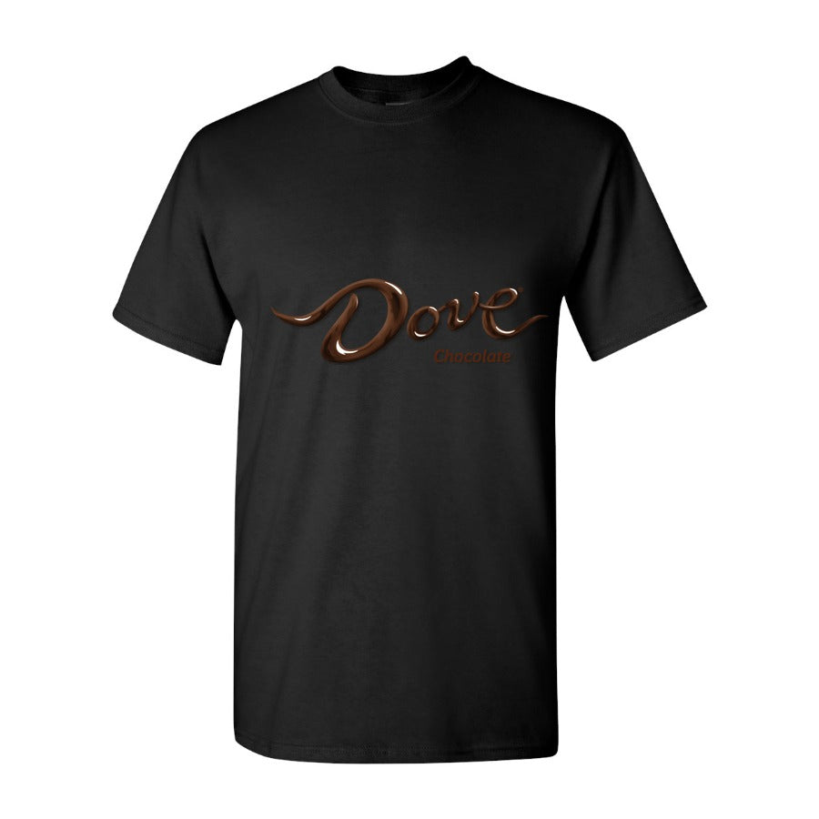 Men's Dove Chocolate Logo food Cotton T-Shirt - Black