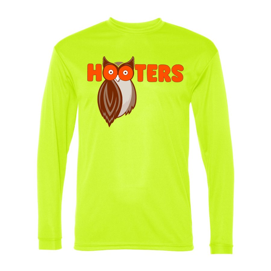 Men's Hooters Polyester Long Sleeve T-Shirt - Safety Yellow