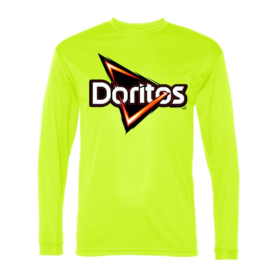 Men's Doritos food Polyester Long Sleeve T-Shirt - Safety Yellow