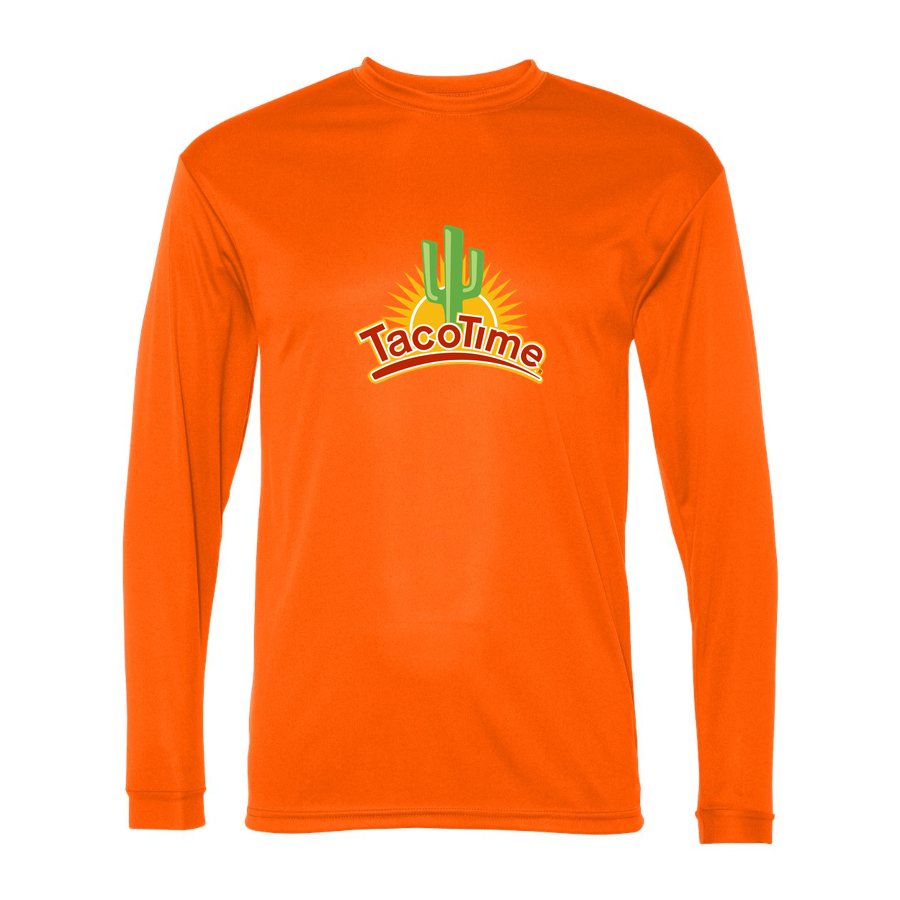Men's TacoTime Polyester Long Sleeve T-Shirt - Safety Orange