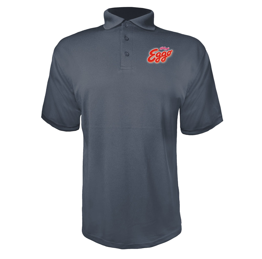 Eggo Kelloggs men's polyester polo in Charcoal