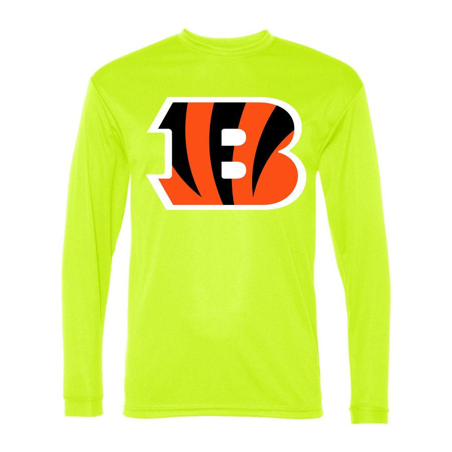 Men's Cincinnati Bengals Polyester Long Sleeve T-Shirt - Safety Yellow