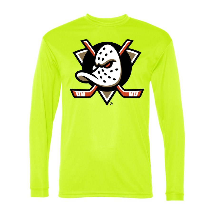 Men's Anaheim Ducks Polyester Long Sleeve T-Shirt - Safety Yellow