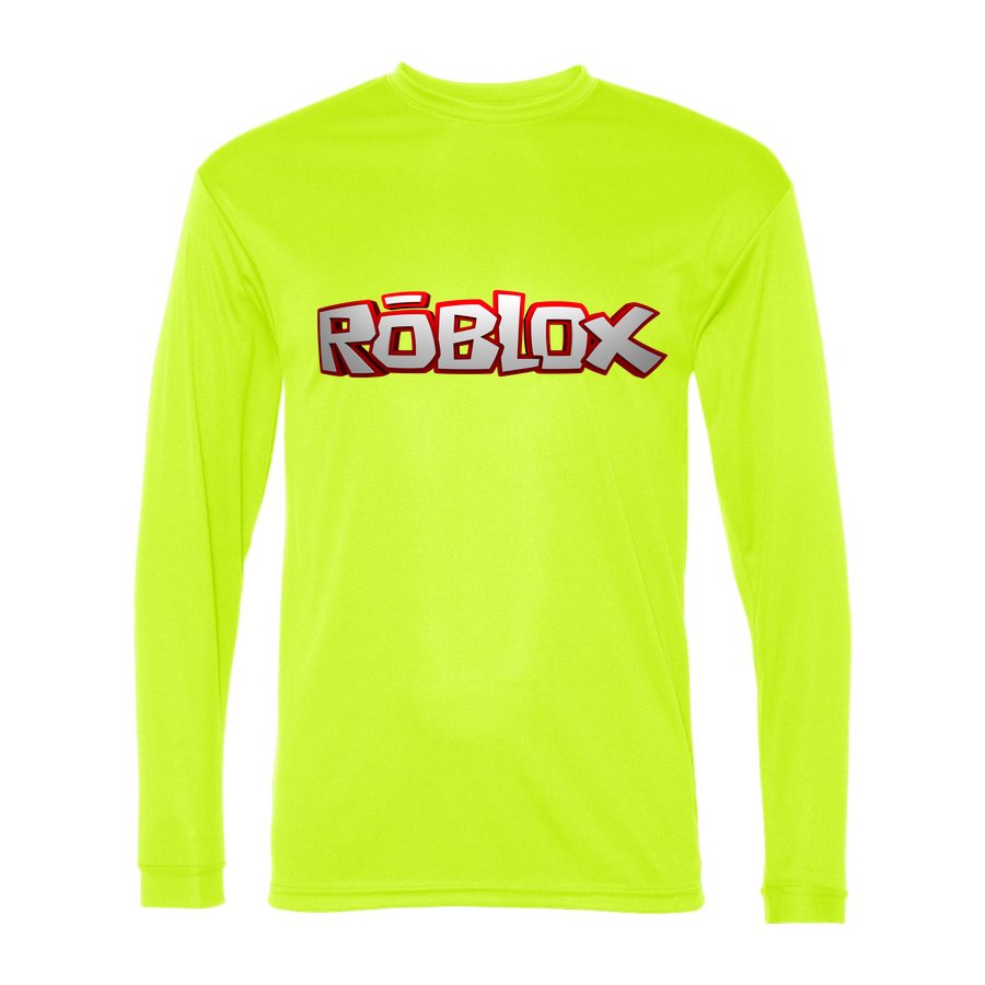 Men's Roblox Polyester Long Sleeve T-Shirt - Safety Yellow