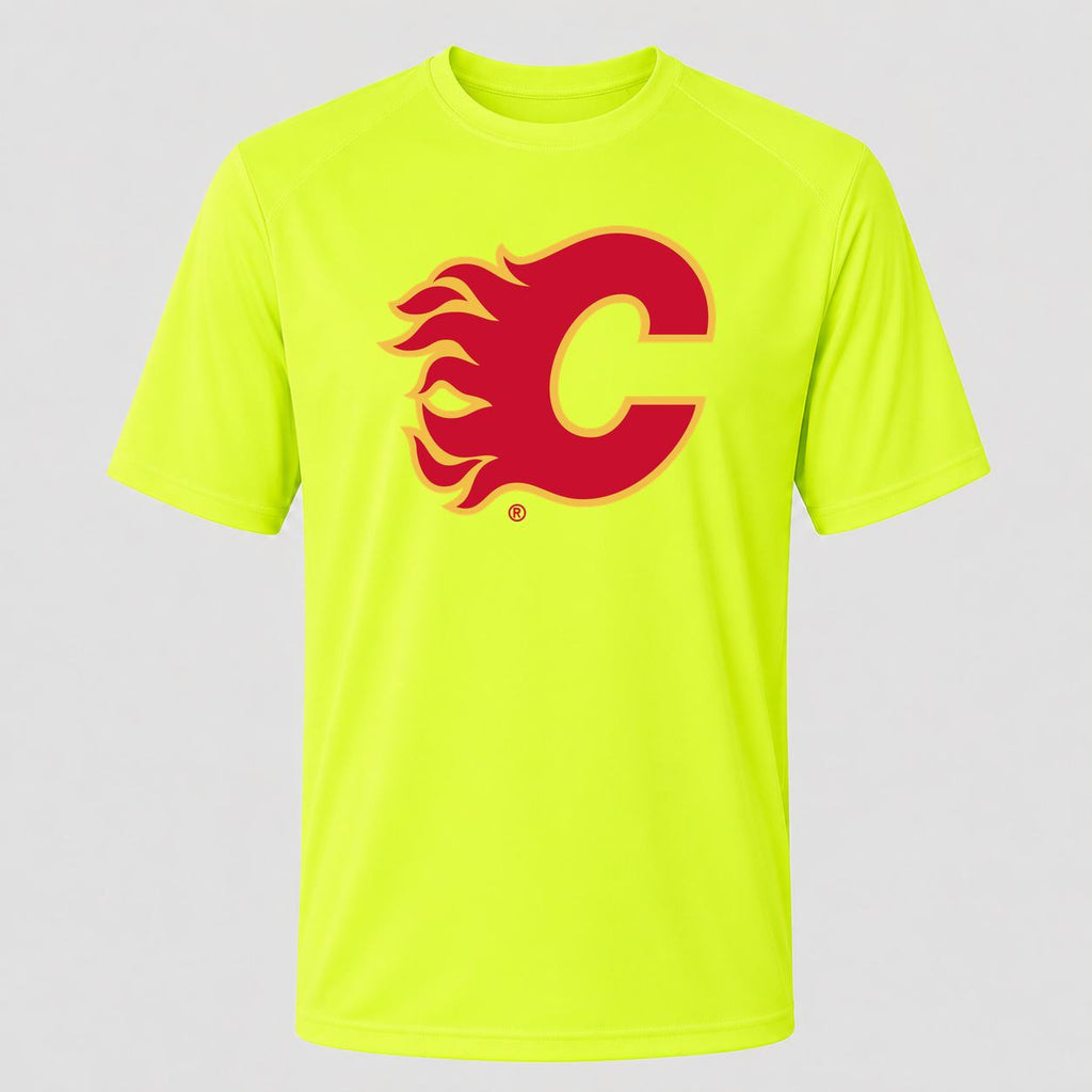 Men's Calgary Flames Performance T-Shirt - Safety Green