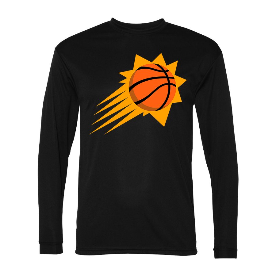 Men's Phoenix Suns Polyester Long Sleeve T-Shirt - Black