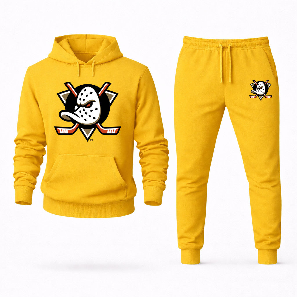 Anaheim Ducks Hoodie and Joggers Set - Yellow