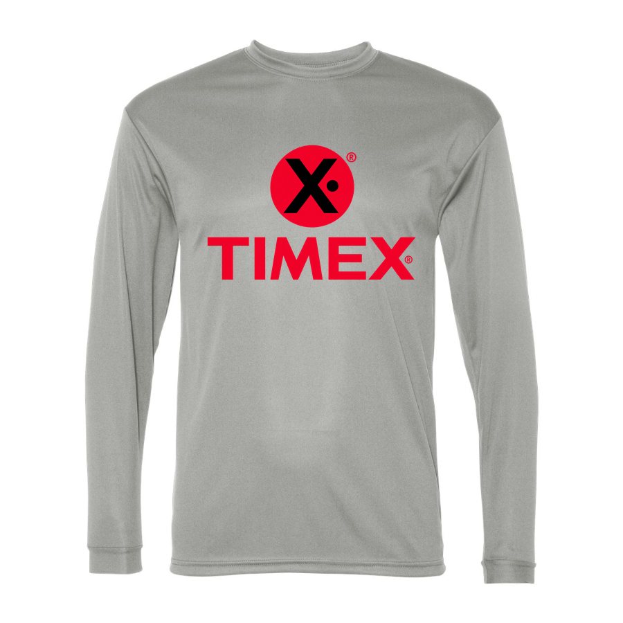 Men's Timex Polyester Long Sleeve T-Shirt - Silver