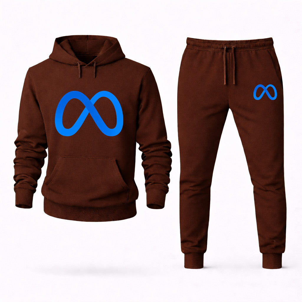 Meta Hoodie and Joggers Set - Brown