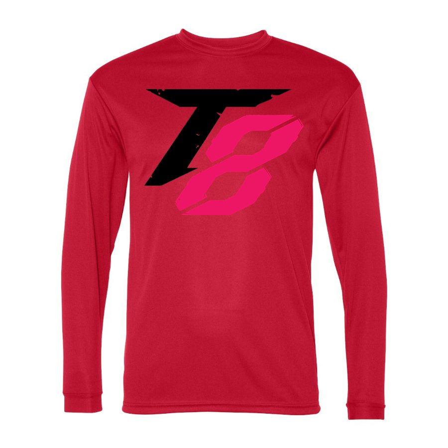 Men's Tekken 8 Black Polyester Long Sleeve T-Shirt - Red