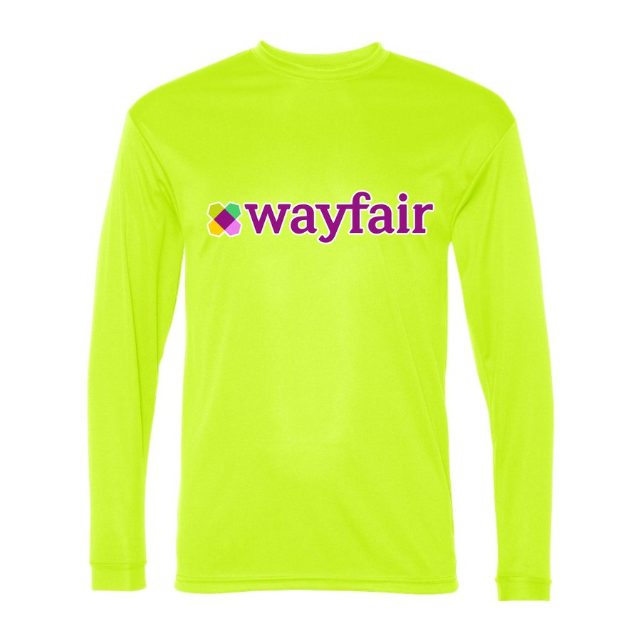 Men's Wayfair Polyester Long Sleeve T-Shirt - Safety Yellow
