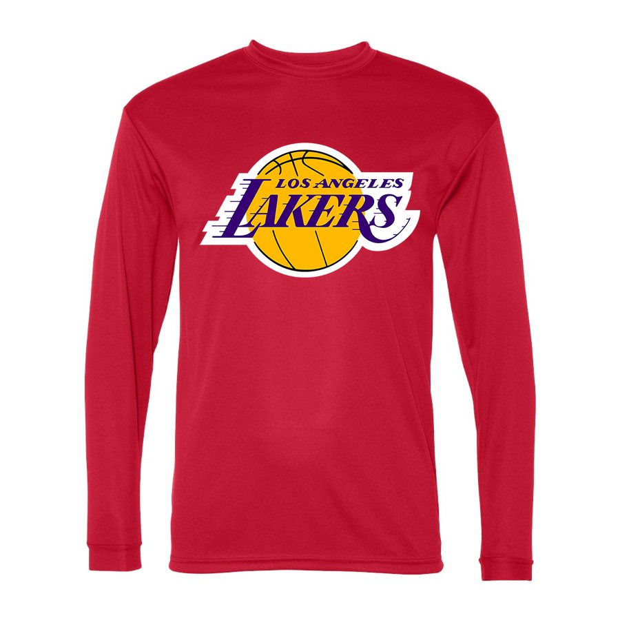 Men's Los Angeles Lakers Polyester Long Sleeve T-Shirt - Red