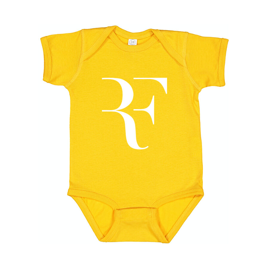 Roger Federer White Logo Baby Romper Onesie - Yellow