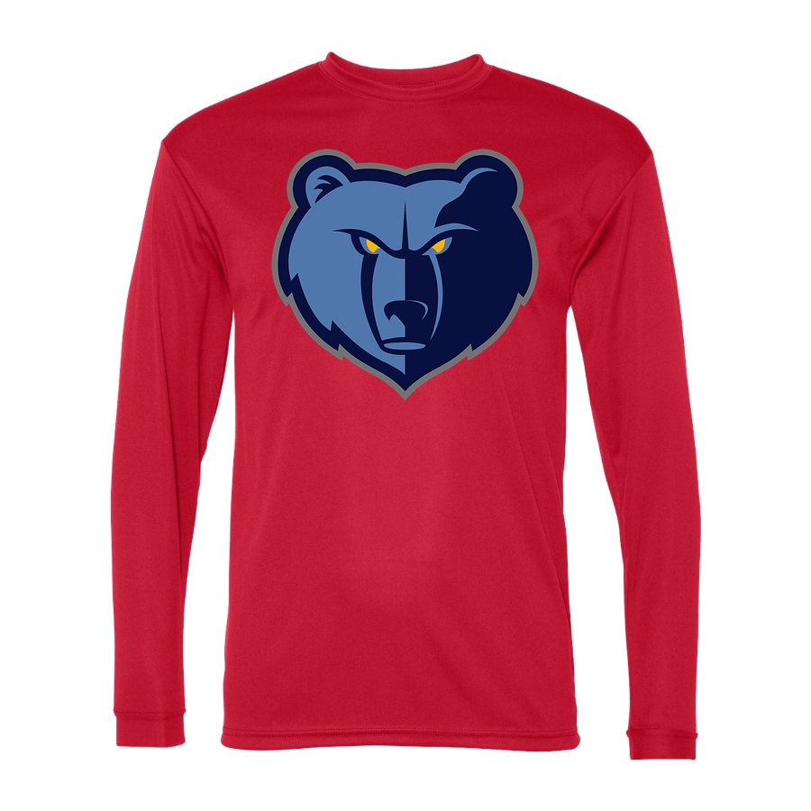 Men's Memphis Grizzlies Polyester Long Sleeve T-Shirt - Red
