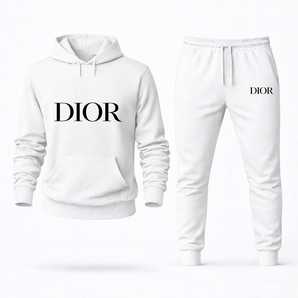 Dior Hoodie and Joggers Set - White