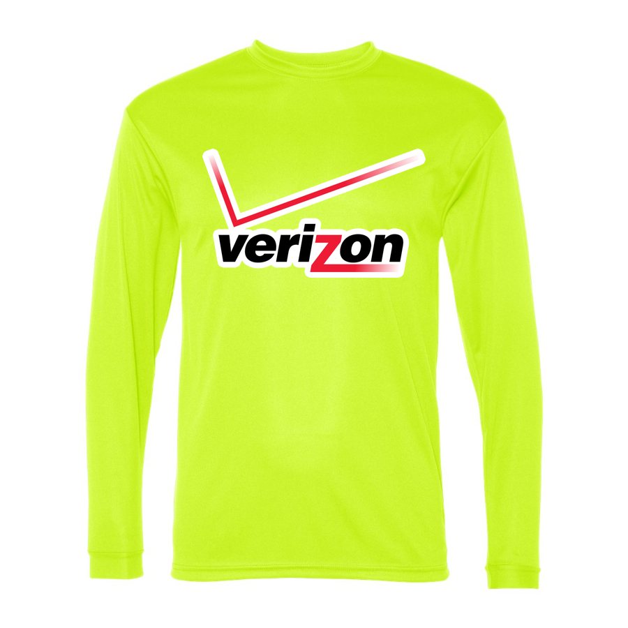 Men's Verizon Wireless Polyester Long Sleeve T-Shirt - Safety Yellow