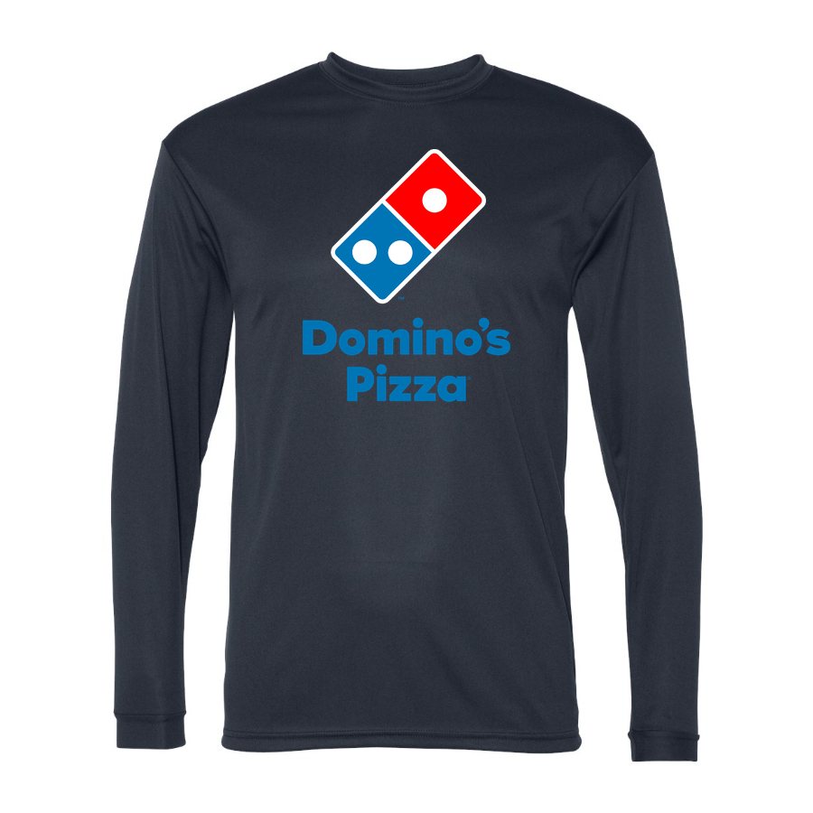 Men's Domino's Pizza Polyester Long Sleeve T-Shirt - Navy