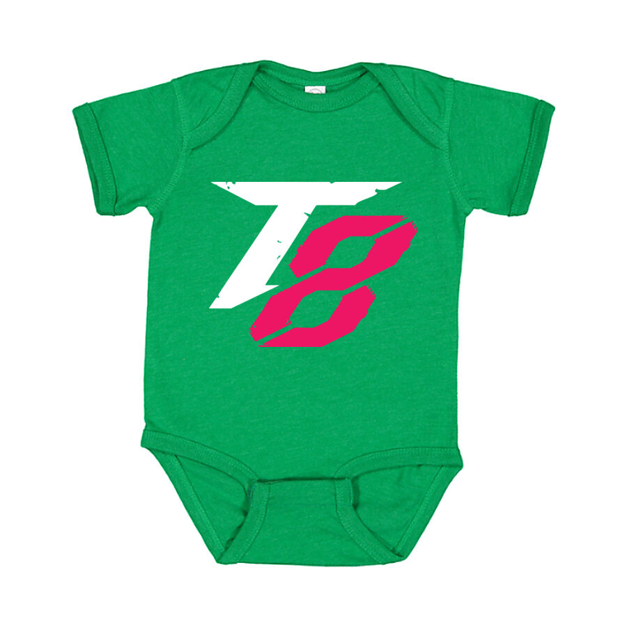 Tekken 8 White Logo Baby Romper Onesie - Green