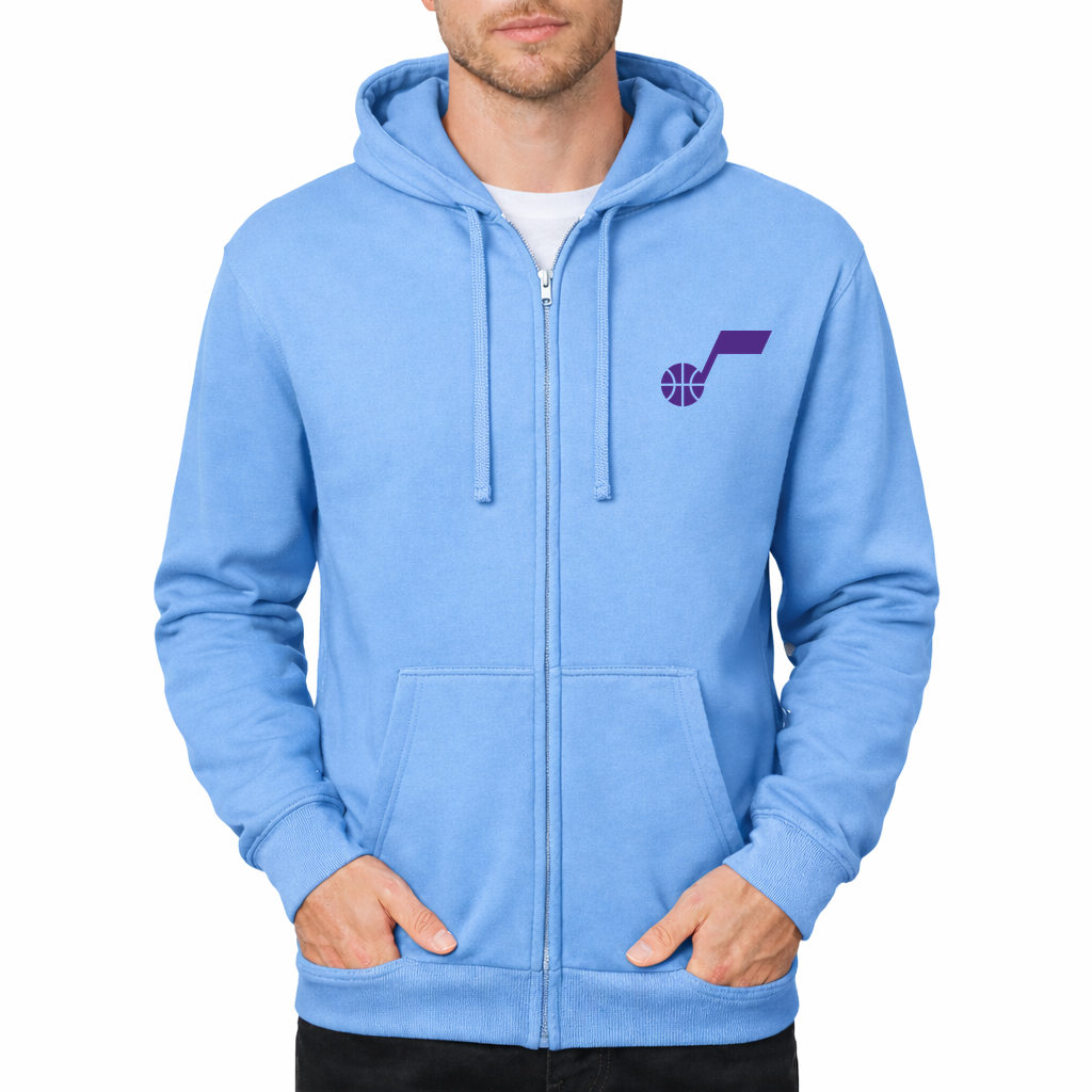 Men's Utah Jazz Zipper Hoodie - Sky Blue