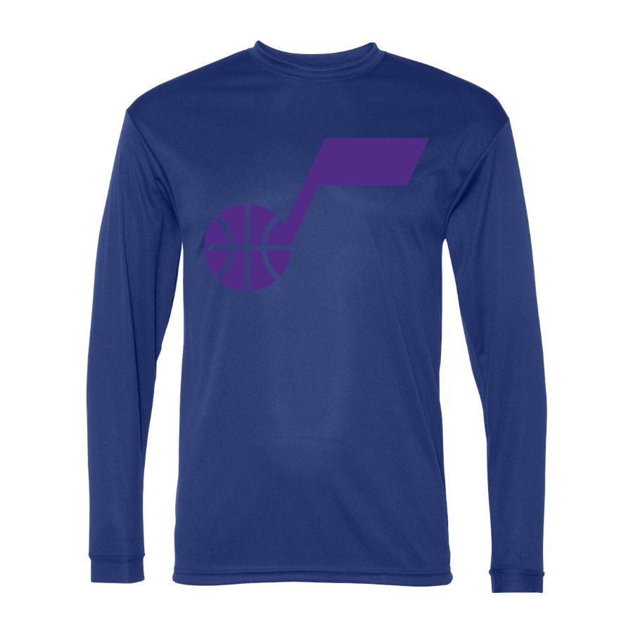 Men's Utah Jazz Polyester Long Sleeve T-Shirt - Royal Blue