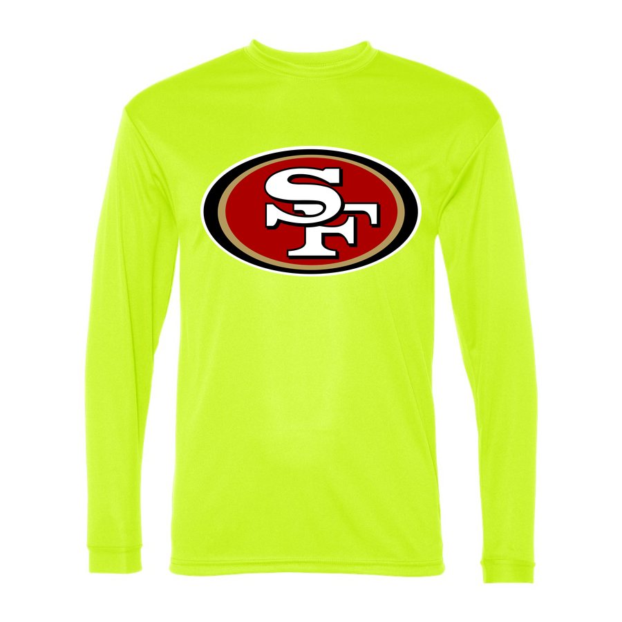 Men's San Francisco 49ers Polyester Long Sleeve T-Shirt - Safety Yellow