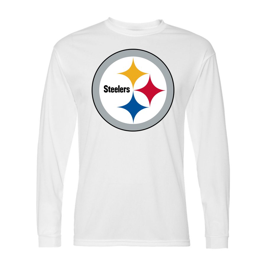 Men's Pittsburgh Steelers Polyester Long Sleeve T-Shirt - White