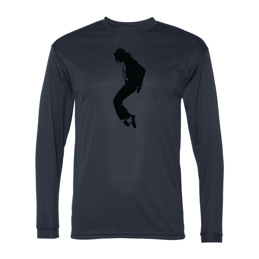 Men's Michael Jackson Polyester Long Sleeve T-Shirt - Navy