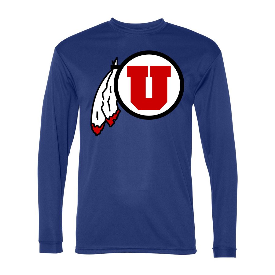 Men's Utah Utes Polyester Long Sleeve T-Shirt - Royal Blue