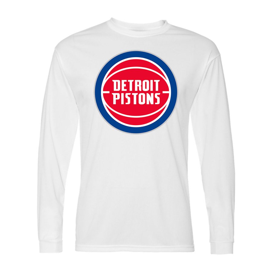 Men's Detroit Pistons Polyester Long Sleeve T-Shirt - White