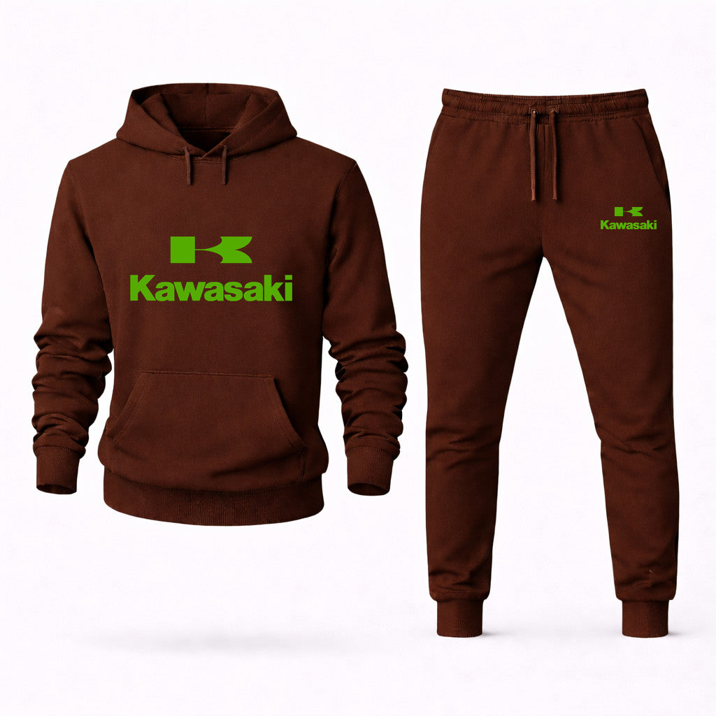 Kawasaki Hoodie and Joggers Set - Brown