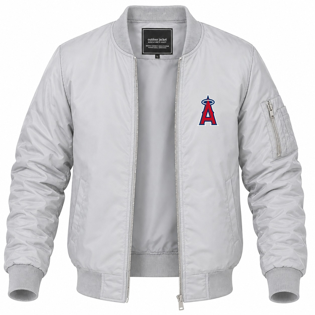 Men's Los Angeles Angels Lightweight Bomber Jacket - Gray