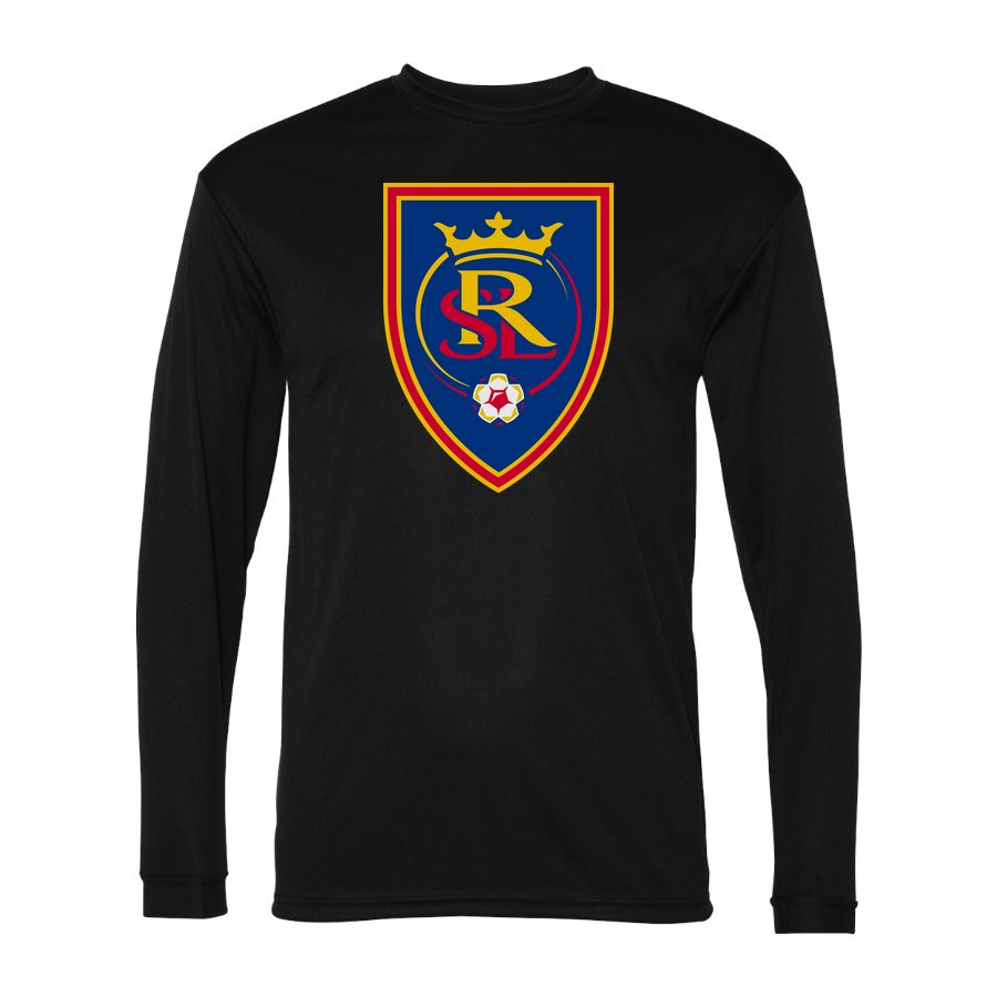 Men's Real Salt Lake Soccer Polyester Long Sleeve T-Shirt - Black