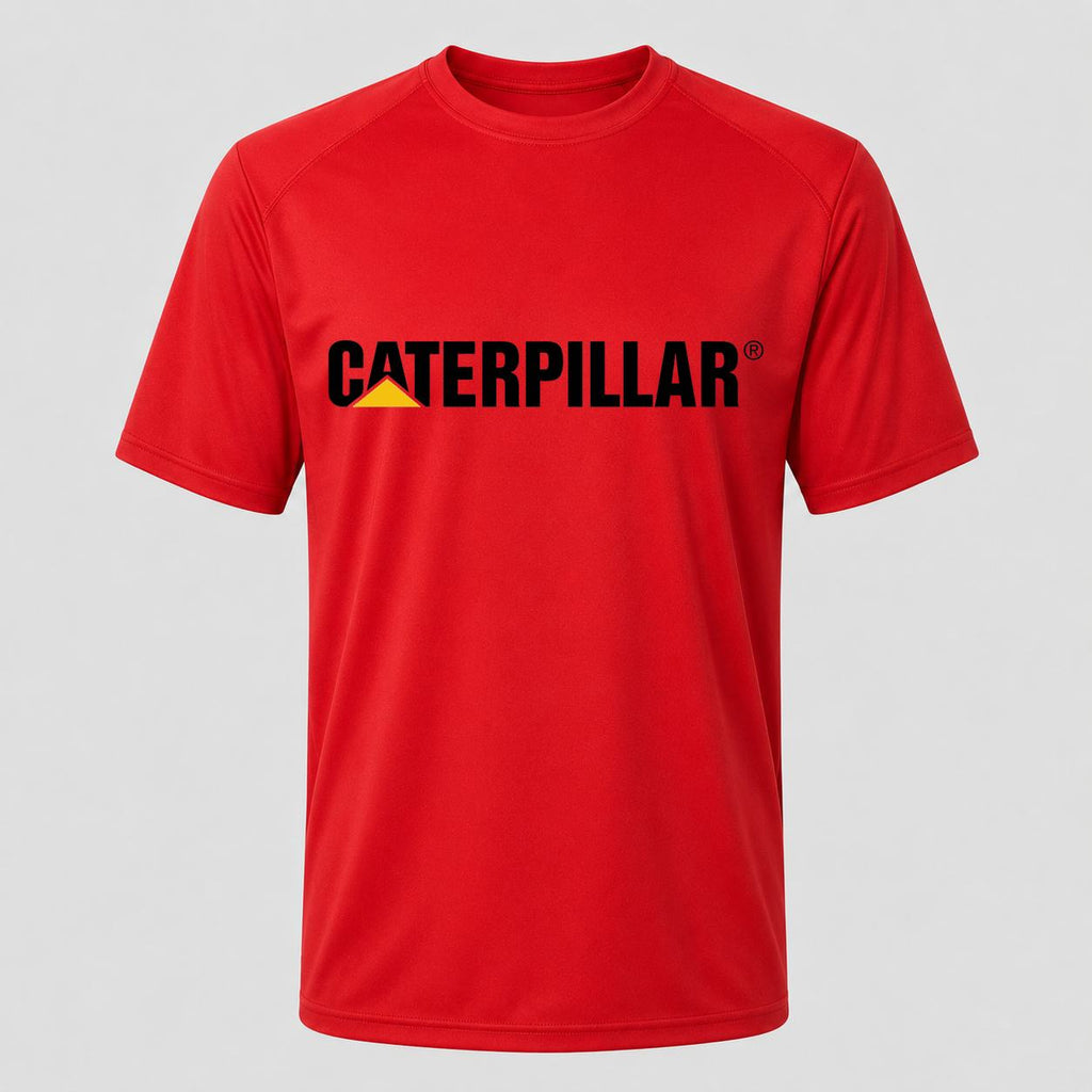 Men's Caterpillar Black Performance T-Shirt - Red