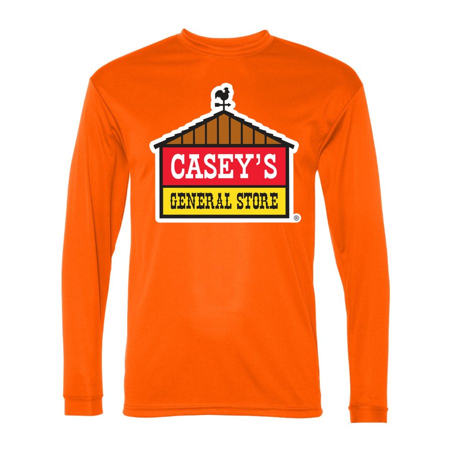 Men's Caseys General Stores Polyester Long Sleeve T-Shirt - Safety Orange