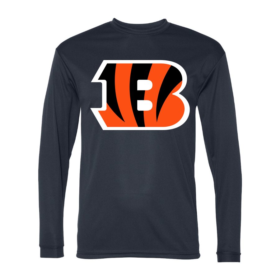 Men's Cincinnati Bengals Polyester Long Sleeve T-Shirt - Navy